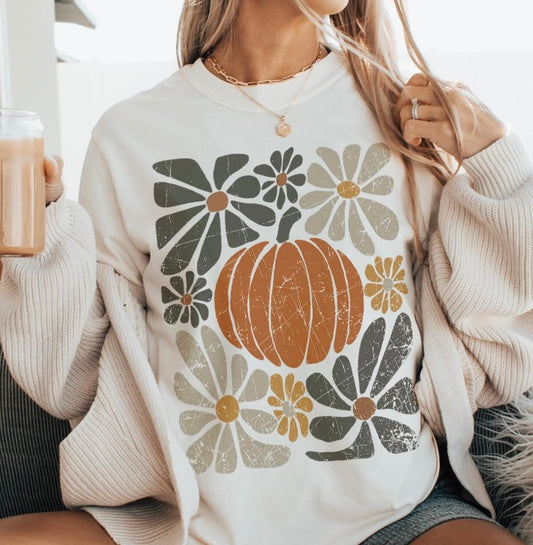 Floral Pumpkin Sweatshirt